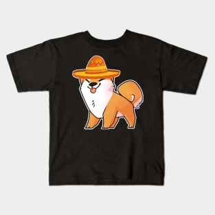 Cute dog shiba inu mexico cinco de mayo Kids T-Shirt